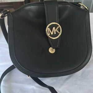 Michael Kors Black Crossbody Bag with Gold Accents